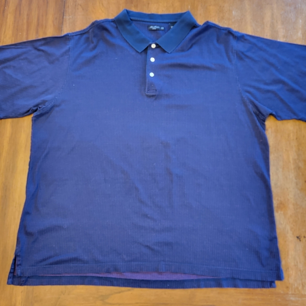 Alan Flusser Blue and Pink Golf Polo Shirt - Size XXL